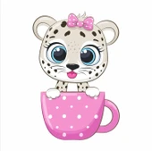 Fincanda Leopar Yavrusu Duvar Sticker'ı - 1