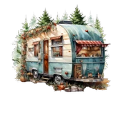 Rustik Çam Ağaçlı Karavan Duvar Stickerı - 2