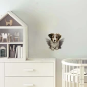 Yatan Kanatlı Köpek Yavrusu Duvar Stickerı thumbnail 1