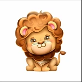 Sevimli Aslan Duvar Sticker thumbnail 1