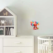 Renkli Balonlu Kırmızı Ayıcık Duvar Stickerı - 1
