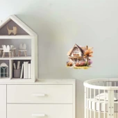 Pembe Çiçekli Sonbahar Ev Duvar Stickerı thumbnail 1