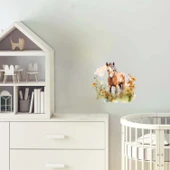 Bulutlu Manzaralı At Yavrusu Duvar Stickerı thumbnail 1