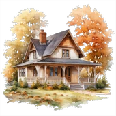 Pastel Tonlarda Sonbahar Ev Duvar Stickerı thumbnail 2