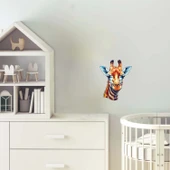 Çizgili Boyunlu Zürafa Kafası Duvar Sticker'ı thumbnail 1