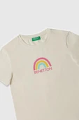 United Colors of Benetton Kız Çocuk T shirt Beyaz BNT-G21814 - 3
