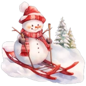 Yokuş Kaydıran Karlı Adam Duvar Stickerı thumbnail 2