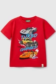 United Colors of Benetton Erkek Çocuk Hot Wheels T shirt Kırmızı 3I1XG10I3 - 1