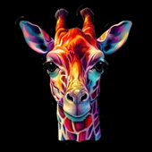 Renkli Yüzlü Zürafa Duvar Sticker'ı thumbnail 2