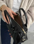 Lisbond Elegance Jennie Model Siyah Deri Kadın El Ve Omuz Çantası - 2