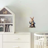 Çay İçen Tavşan Duvar Stickerı - 1