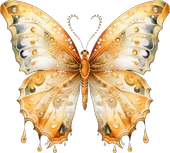 Turuncu ve Beyaz Kelebek Duvar Stickerı thumbnail 2