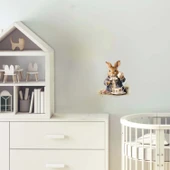 Çay İçen Tavşan Duvar Stickerı - Beyaz Yakalı - 1