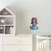 Mavi Elbiseli Yaralı Kız Duvar Stickerı thumbnail 1