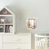 Çiçekli Vazo ve Perde Detaylı Pencere Duvar Stickerı thumbnail 1