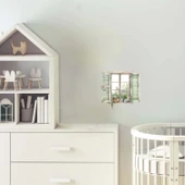 Yeşil Panjurlu ve Bitkili Pencere Duvar Stickerı thumbnail 1