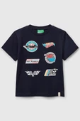 United Colors of Benetton Erkek Çocuk Hot Wheels T shirt Lacivert 3I1XG10I3 - 1