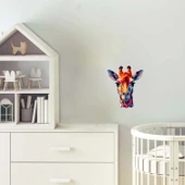 Renkli Yüzlü Zürafa Duvar Sticker'ı thumbnail 1