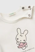 United Colors of Benetton Erkek Bebek T shirt Beyaz 3I9WA1062 - 3