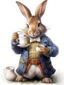 Çay İçen Tavşan Duvar Stickerı - 2