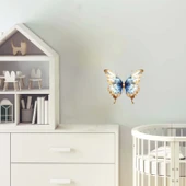 Beyaz ve Mavi Tonlarında Kelebek Duvar Stickerı thumbnail 1