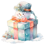 Kutuların Üstündeki Karlı Adam Duvar Stickerı thumbnail 2