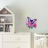 Bahar Çiçekleri ve Kelebek Duvar Stickerı thumbnail 1