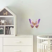 Altın Detaylı Mor Kelebek Duvar Stickerı thumbnail 1