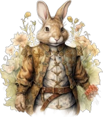 Deri Ceketli Tavşan Duvar Stickerı - 2