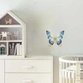 Altın Detaylı Mavi Kelebek Duvar Stickerı - 1
