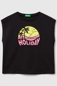 United Colors of Benetton Kız Çocuk G Tshirt Siyah 3JERC10PB - 1