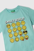 United Colors of Benetton Erkek Çocuk Smile T shirt Turkuaz 3I1XG10IH - 3