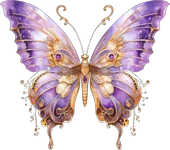 Altın Detaylı Mor Kelebek Duvar Stickerı thumbnail 2