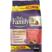 Pets Family Premium Somonlu Kısırlaştırılmış Yetişkin Kedi Maması 1.300 Gr - 1