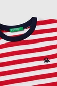 United Colors of Benetton Erkek Çocuk Çizgili T shirt Kırmızı 3FHXG10HR - 3