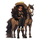 Siyah Deri Ceketli Havalı Kovboy Kız Duvar Stickerı - 1