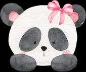 Fiyonklu Panda Kafası Duvar Stickerı - 1
