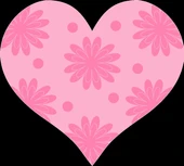 Koyu Pembe Çiçekli Kalp Duvar Stickerı - 1