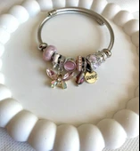 Lisbond Elegance Pandora Model Charmlı Çelik Pembe Kristal Kelebek - 3