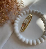 Lisbond Elegance Kaburga model çelik kelepçe bileklik 2 sıra kaburga kelepçe bileklik - 3