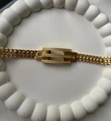 Lisbond Elegance  Çelik bileklik kadın kaburga model kumlu sık zincir bileklik gold - 2