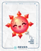 Mor-Turuncu Işıltılı Güneş Duvar Stickerı thumbnail 2