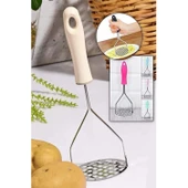 Plastik Saplı Delikli Metal Paslanmaz Patates Muz Yumurta Ezici Püre Yapıcı - 1