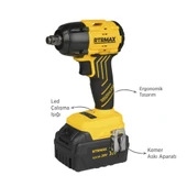 RTS5030 Şarjlı Somun Sıkma Makinası Kömürsüz 1/2'' 350 Nm 2x4 Ah 20V Çift Akü S-Lion - Akü Dahil - 4