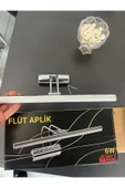Pratik Elektromarket  35 Cm Siyah Beyaz Işık Ayna Üstü Duvar Tablo Flüt Aplik Beyaz Işık - 3