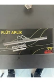 Pratik Elektromarket  35 Cm Siyah Beyaz Işık Ayna Üstü Duvar Tablo Flüt Aplik Beyaz Işık - 6
