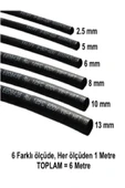 Mas Isıyla Daralan Makaron Kablo Seti (6 Çeşit Herbiri 100 Cm ) Kablo - 1