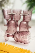 Akrilik Mürdüm 6'lı Kadeh & Su Meşrubat Kahve Yanı Bardağı 450 ml ( Cam Değildir ) - 1