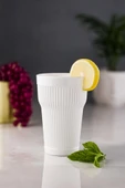 Akrilik Beyaz Tekli Uzun Bardak & Su Meşrubat Bardağı 400 ml ( Cam Değildir ) - 1