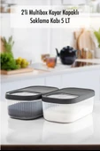 2'Li 5 LT Multibox Kayar Kapaklı Saklama Kabı & Erzak Kabı & Toz Ve Tablet Deterjan Kutusu - 1